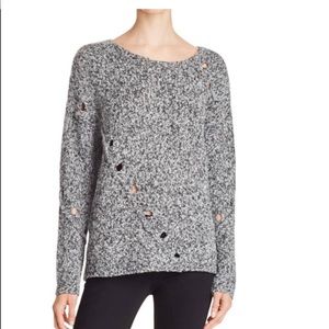 Aqua Bloomingdales soft sweater with holes